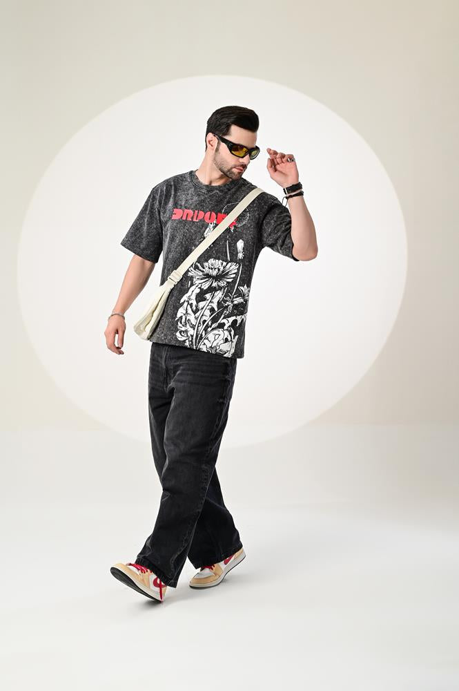 SHADOW CITY ACID-WASH TEE
