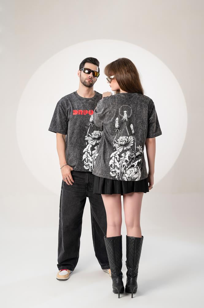 SHADOW CITY ACID-WASH TEE