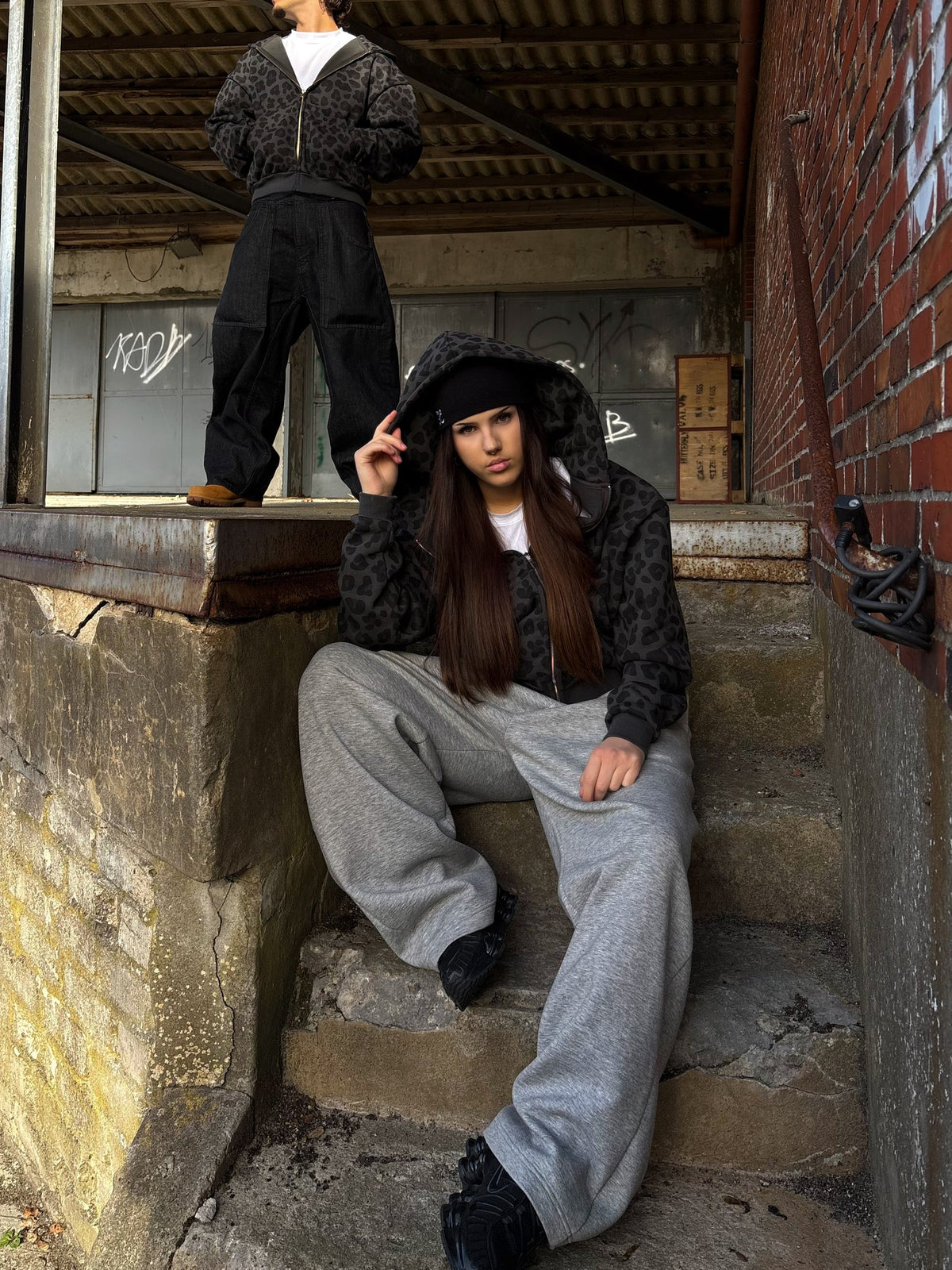 Shadow Leopard Zip Hoodie