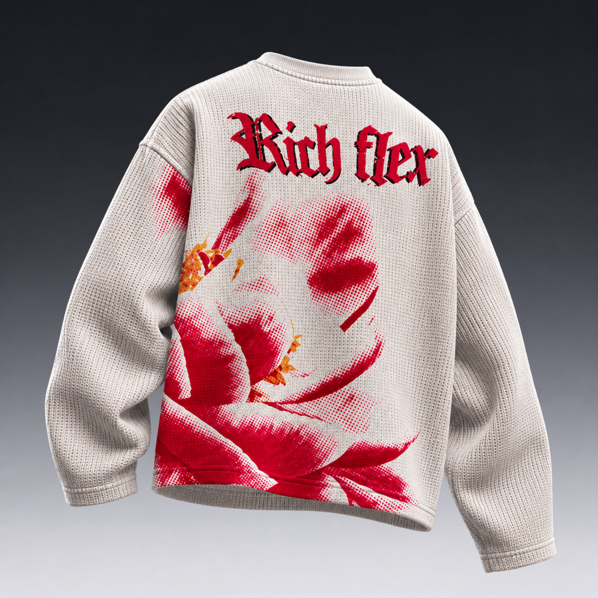 Crimson Bloom Waffle Tee