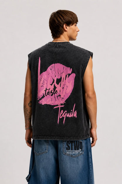 KISSES ACID-WASHED TANK