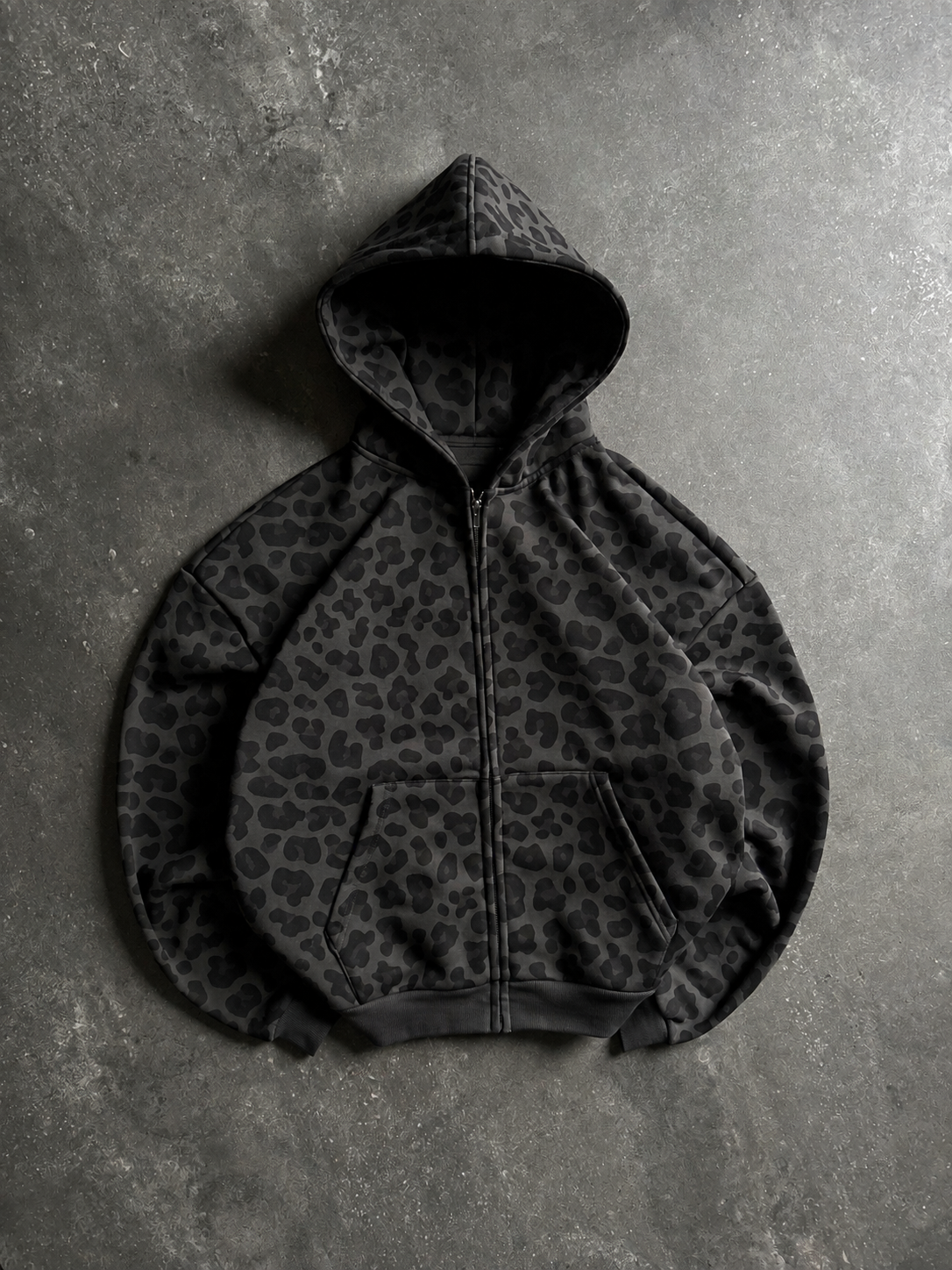 Shadow Leopard Zip Hoodie