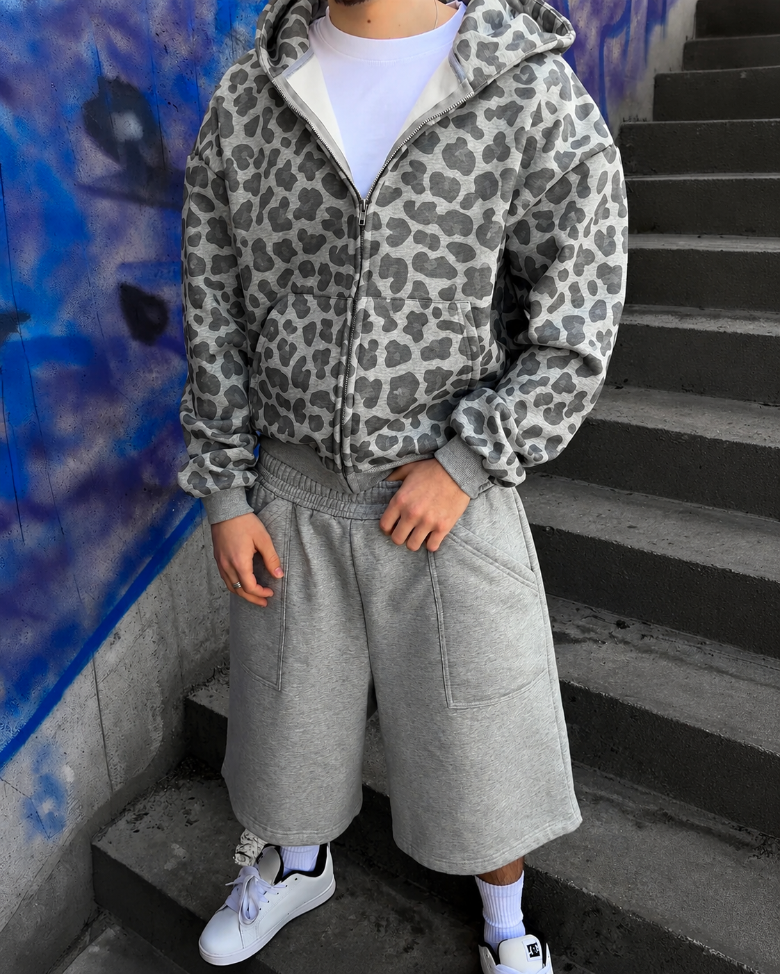 Leopard Wash Zip-Up