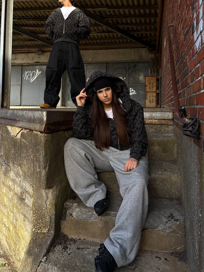 Shadow Leopard Zip Hoodie
