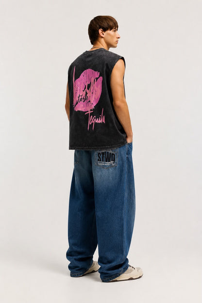 KISSES ACID-WASHED TANK