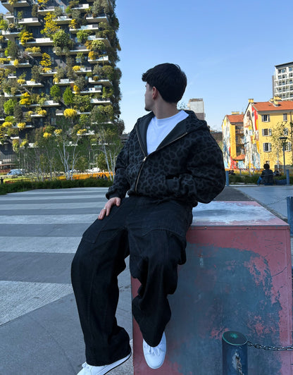Shadow Leopard Zip Hoodie