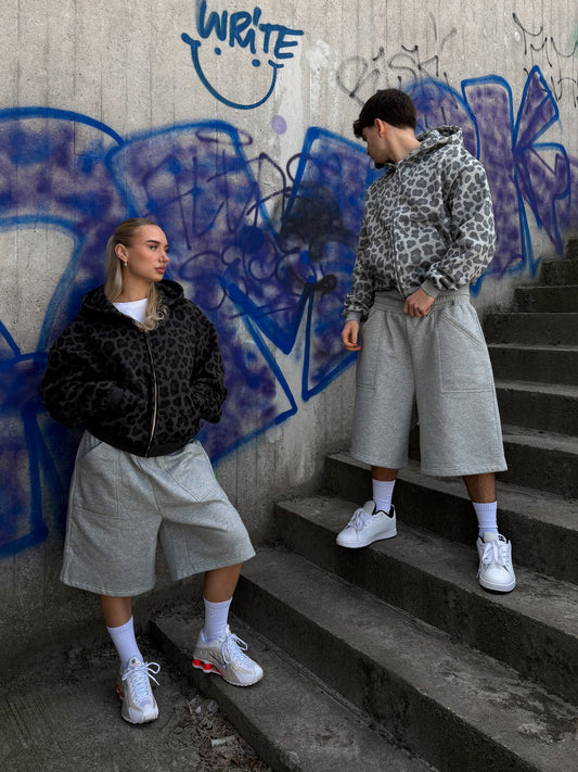 Leopard Wash Zip-Up
