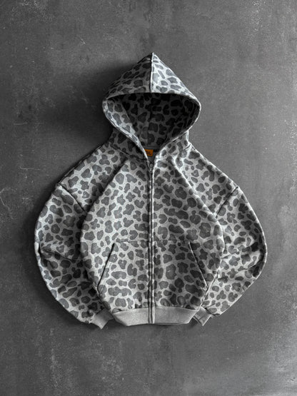 Leopard Wash Zip-Up