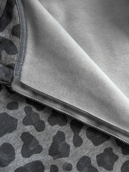 Leopard Wash Zip-Up